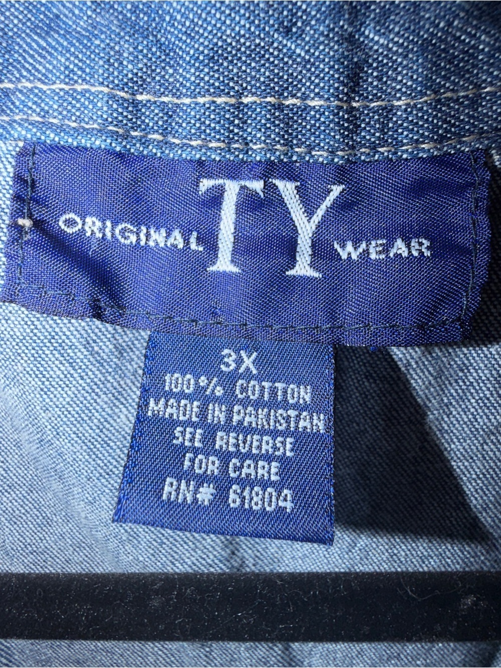 Original TY Wear 3X Denim Maxi Shirt Dress Duster Button Front 100% Cotton - Picture 3 of 7